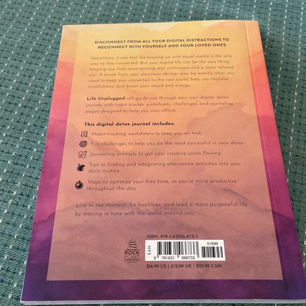 2/$15 NWT Life Unplugged workbook - Picture 2 of 2